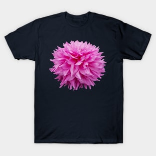 Cutout Floral Photo Pink Pom Pom Flower T-Shirt